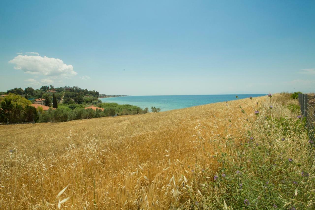 Magnificent Seascape Villa On A Secluded Beach ネア・ムダニア エクステリア 写真
